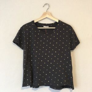 Dark grey Sundry tee with gold dots